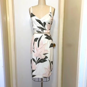 Floral Print White and Pink Women's Skirt